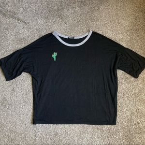 Nasty Gal made in Italy top size medium black with cactus logo SKUPB1 womens top